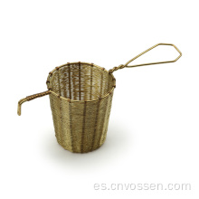Línea de cobre colador de té hecho a mano